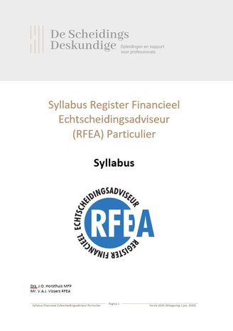 Syllabus Financieel Echtscheidingsadviseur (RFEA) 2022