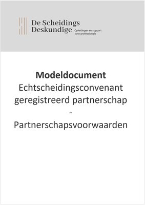 Convenant geregistreerd partnerschap - Partnerschapsvoorwaarden